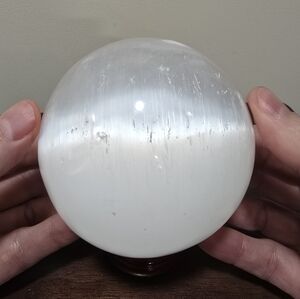 2.5 lbs Selenite Crystal Sphere #C 97mm